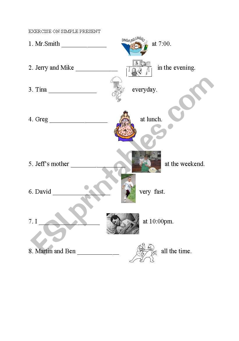 present simple worksheet