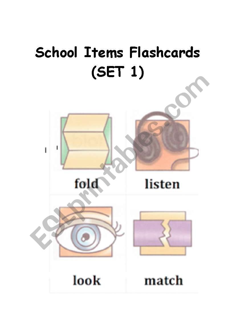 School Items / Supplies Flashcards SET 1