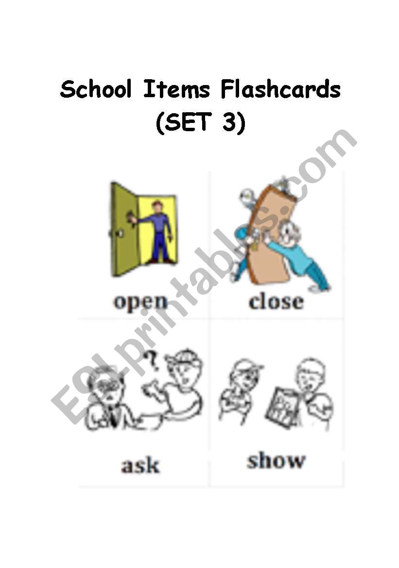 School Items / Supplies Flashcards SET 3