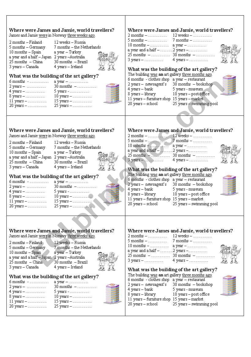 Was - were worksheet