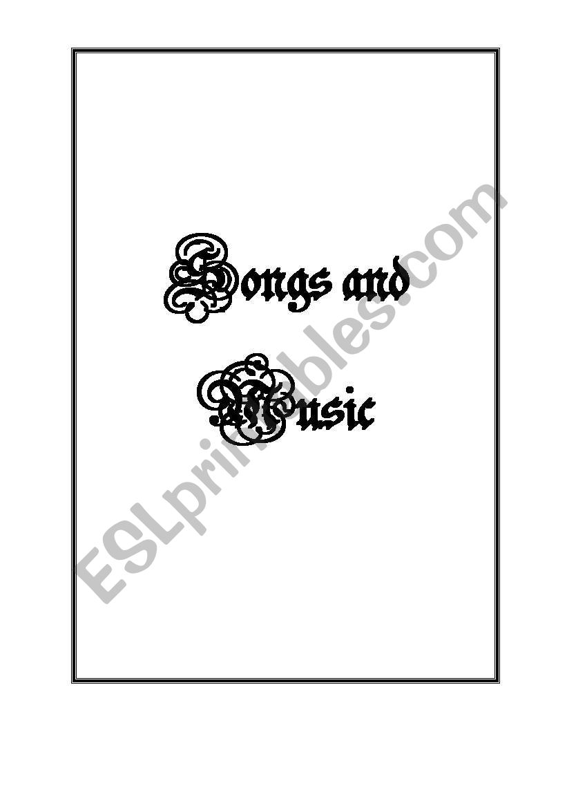 SONGS AND MUSIC worksheet