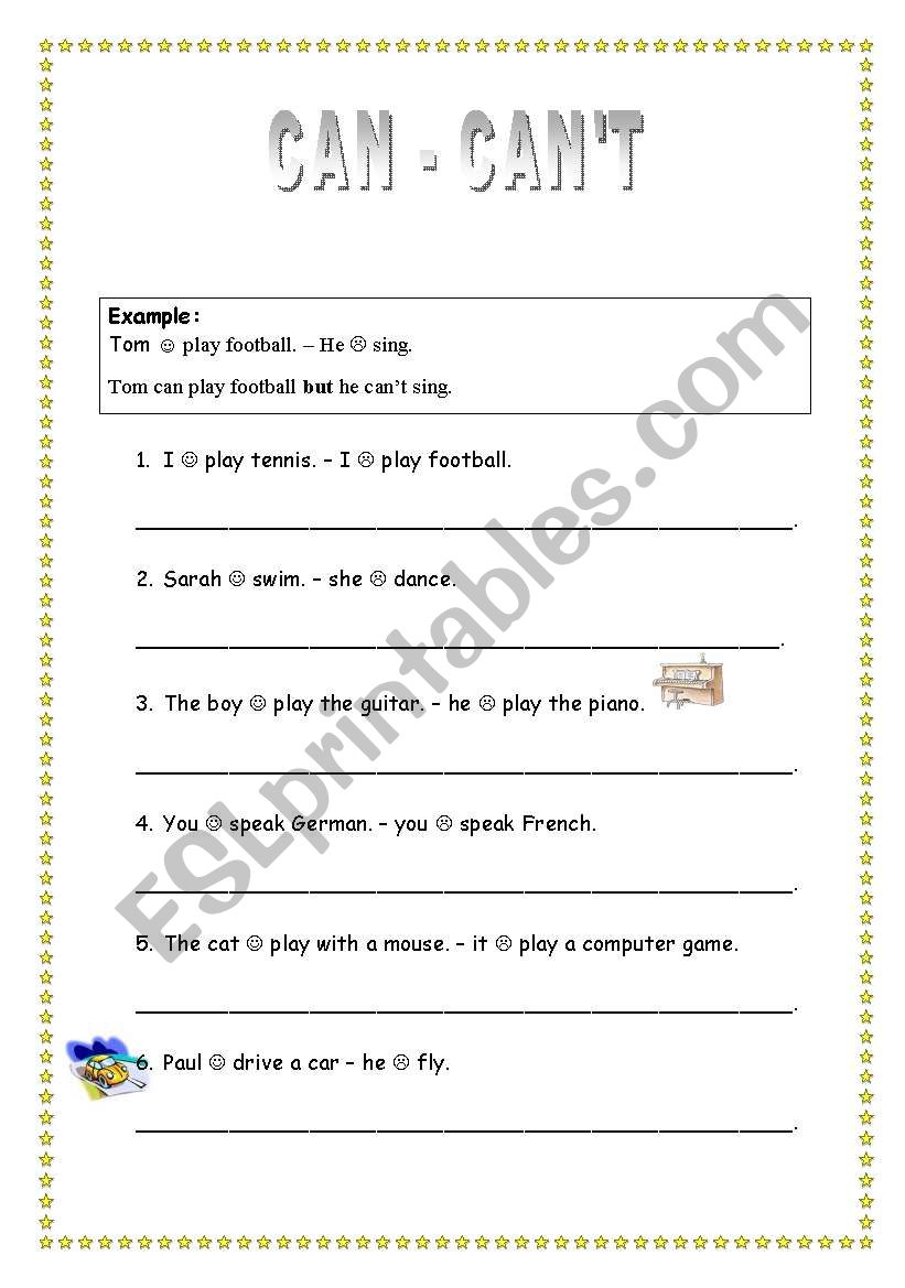 can - cant worksheet