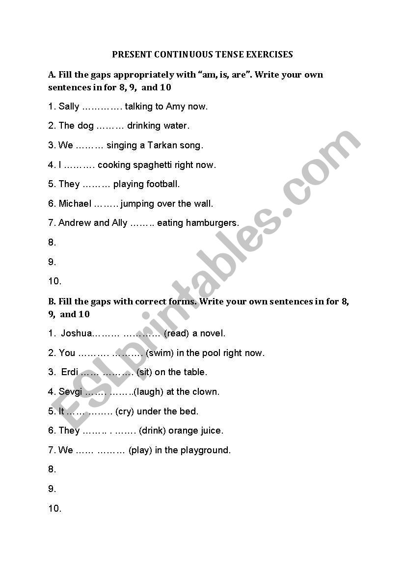 Present  Continuous Tense  worksheet