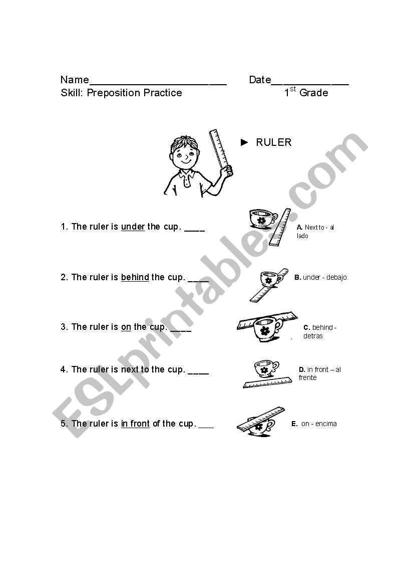 preposition worksheet worksheet