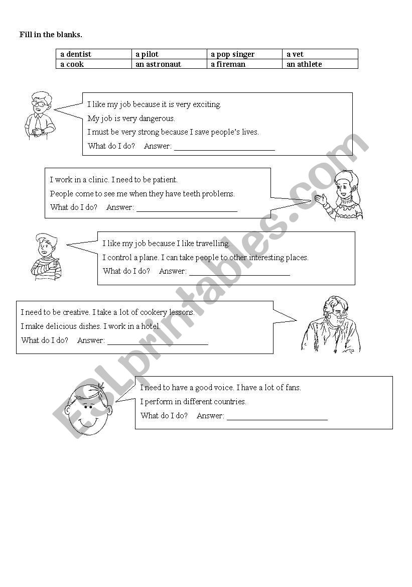 Jobs worksheet