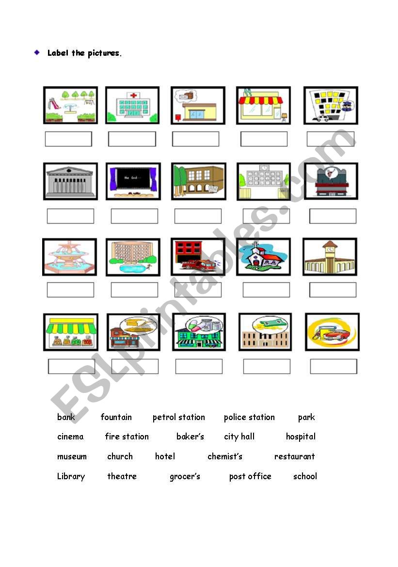 label the pictures  worksheet