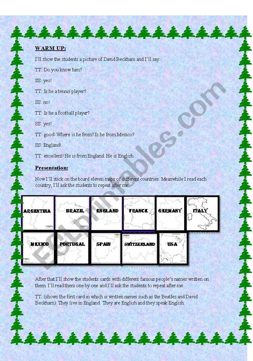 countries and nationalities 1 worksheet