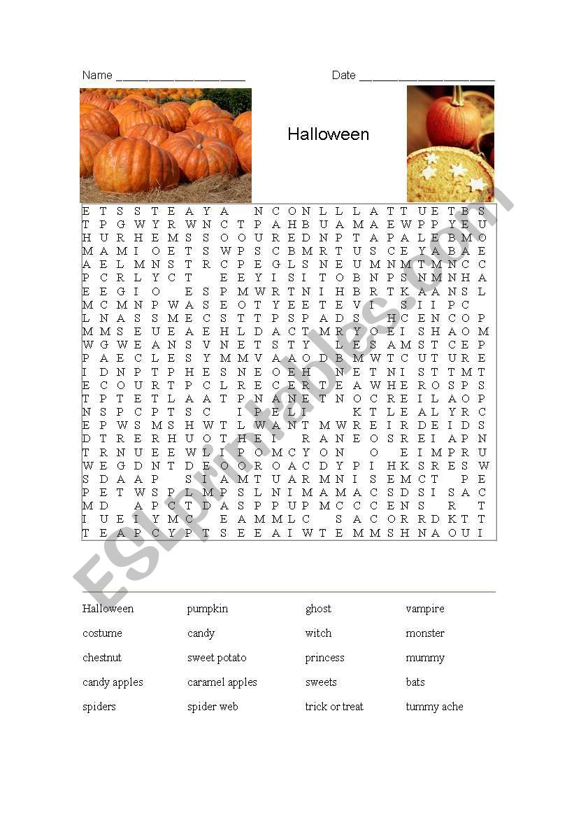 Halloween worksheet