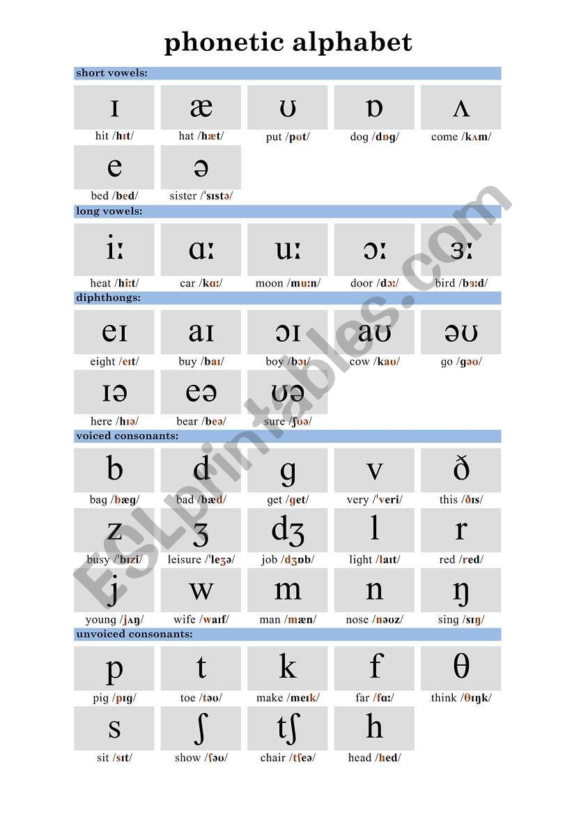 PHONETIC ALPHABET ESL Worksheet By Roman Svozilek