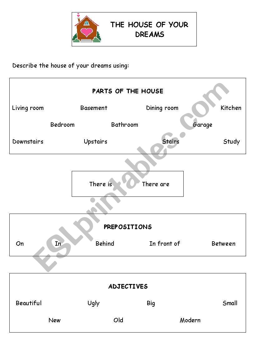 The house of your dreams worksheet