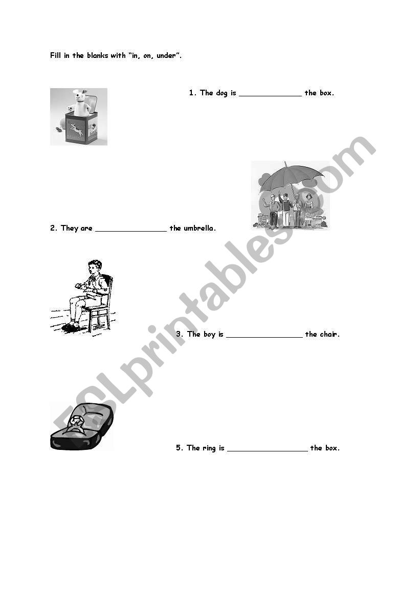 Prepositions worksheet