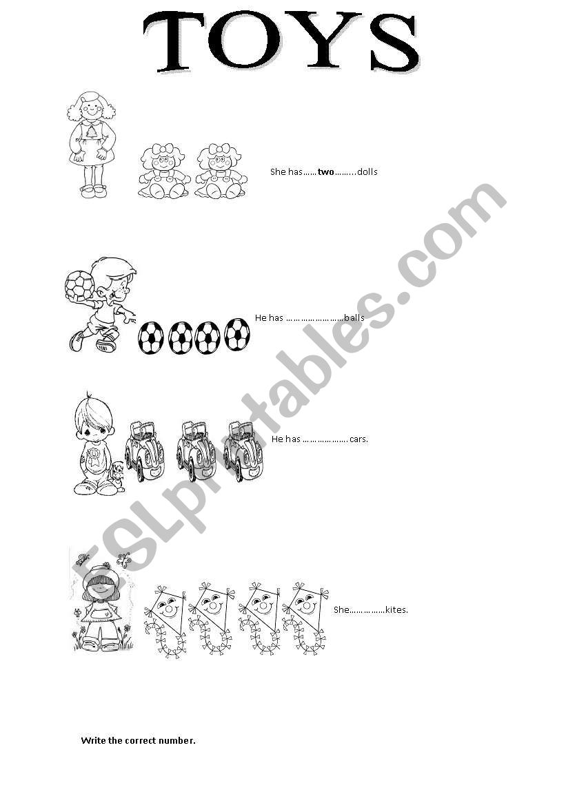 toys  worksheet