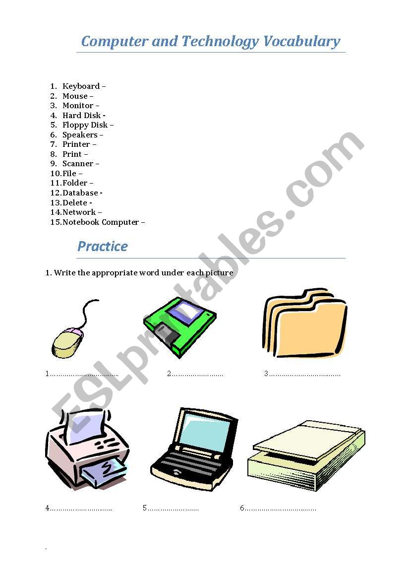 Computer and Technology Vocabulary