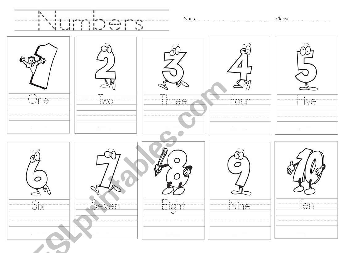 Numbers 1-10 worksheet