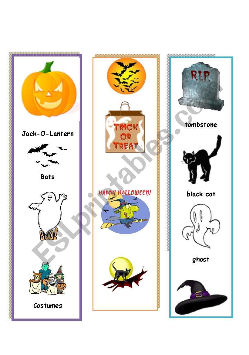 Halloween Bookmarks worksheet