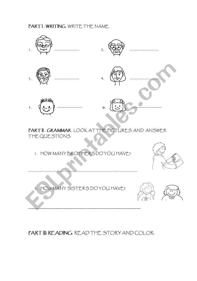 Family worksheet