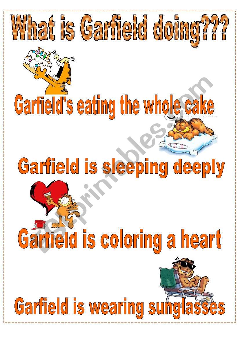 What is Garfield doing??? worksheet