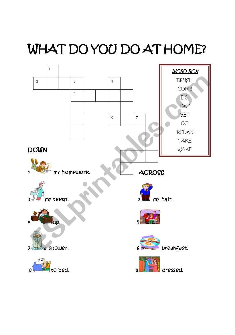 What do you do at home? worksheet