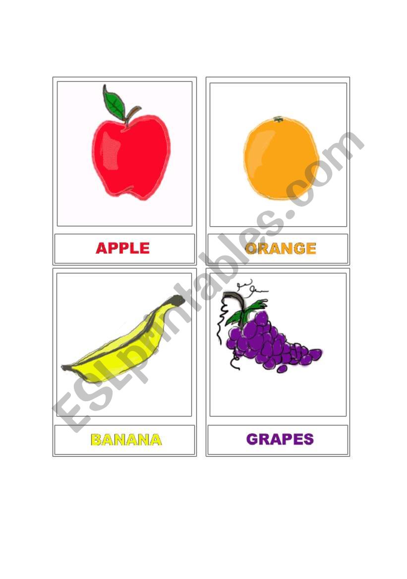 printables fruits worksheet