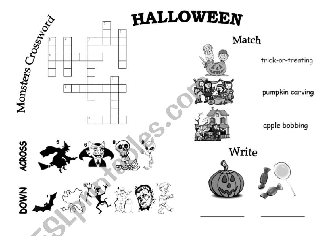 Halloween Vocabulary Sheet worksheet