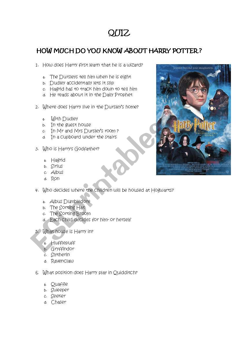 Quiz... How much do you know about Harry Potter ?