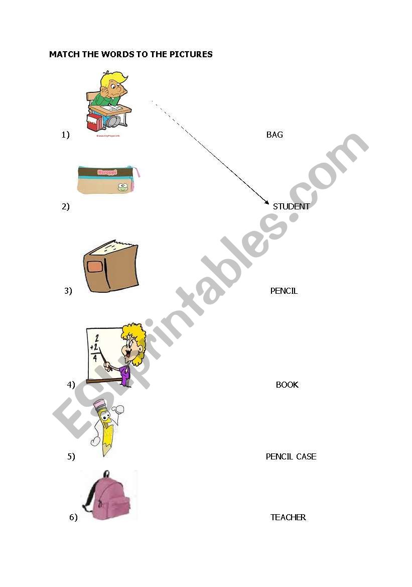 CLASSROOM OBJECTS worksheet