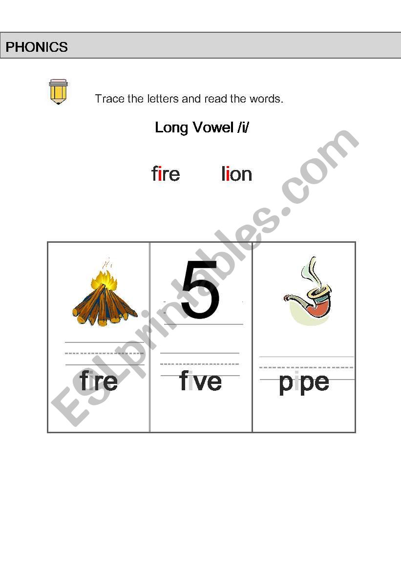 practice long vowel i  worksheet