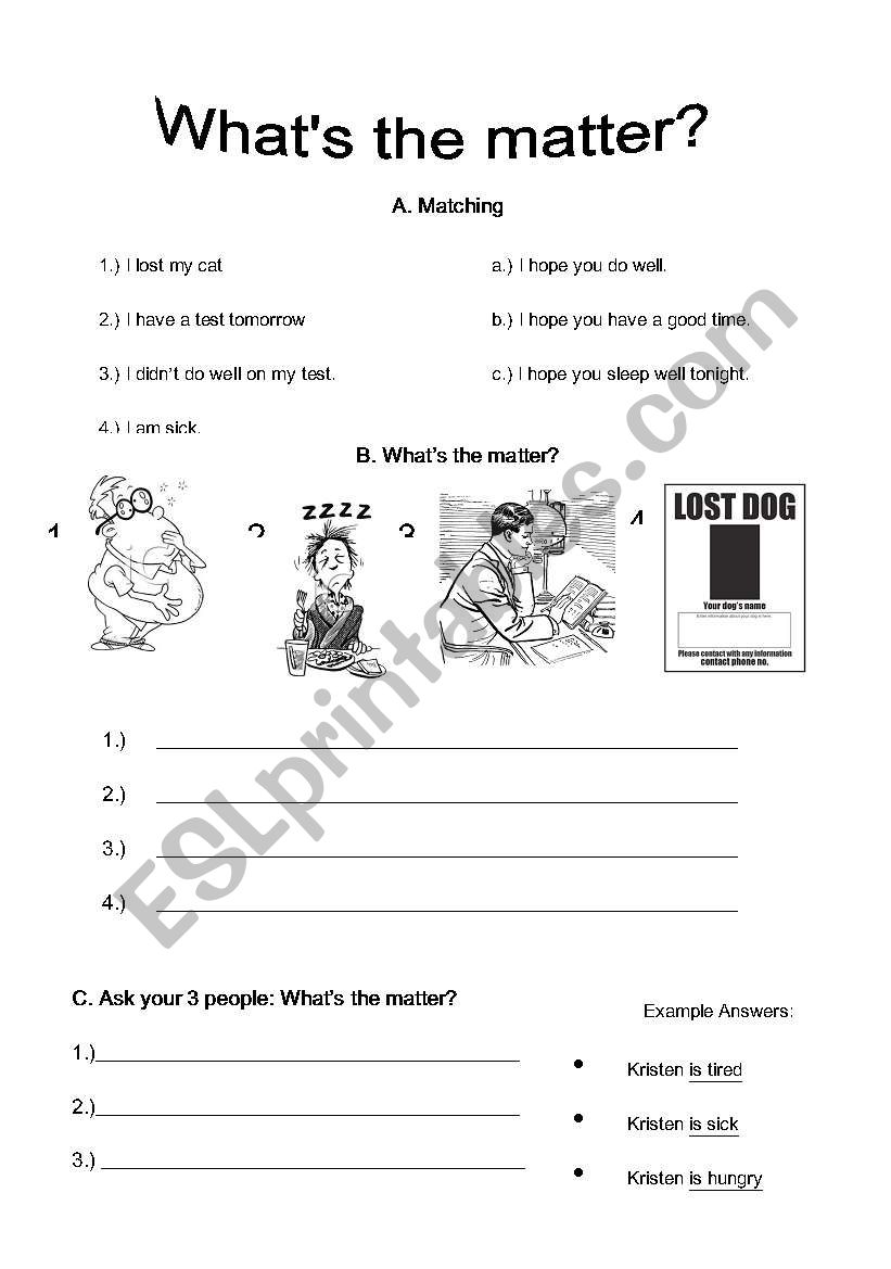 Whats the matter? worksheet