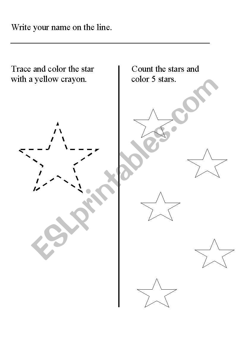 Stars worksheet