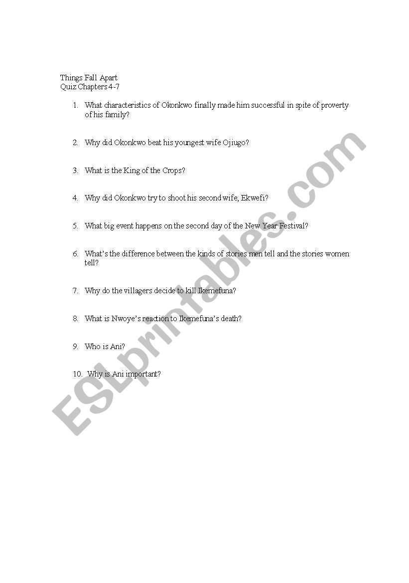 TFA worksheet