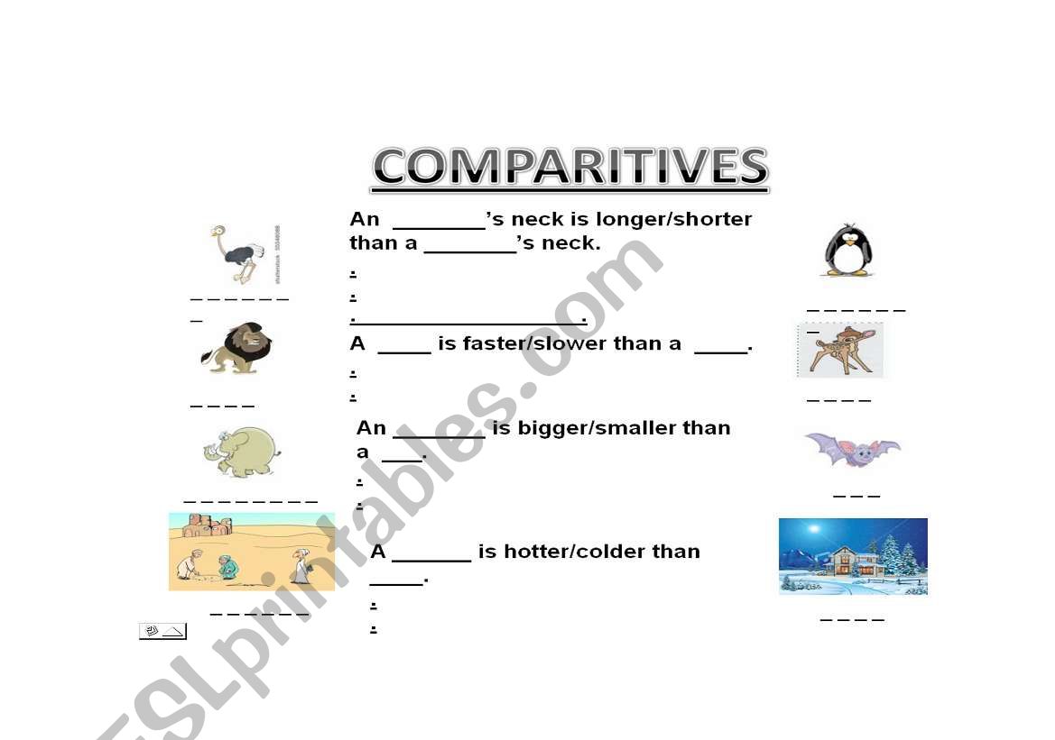 Comparitives worksheet