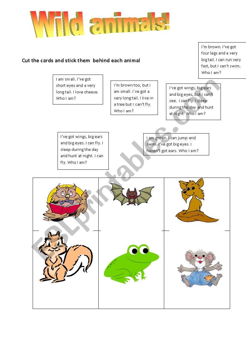 Wild animals! worksheet