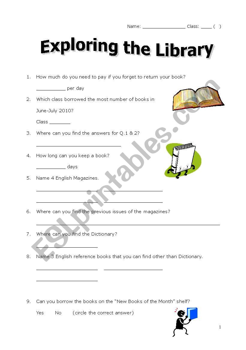 library worksheet