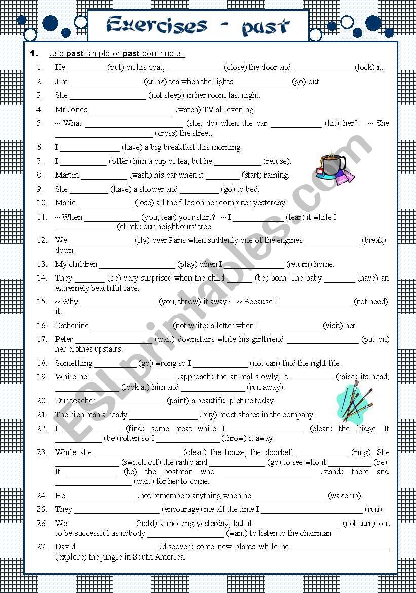 Exercises Past Tense ESL Worksheet By Poki