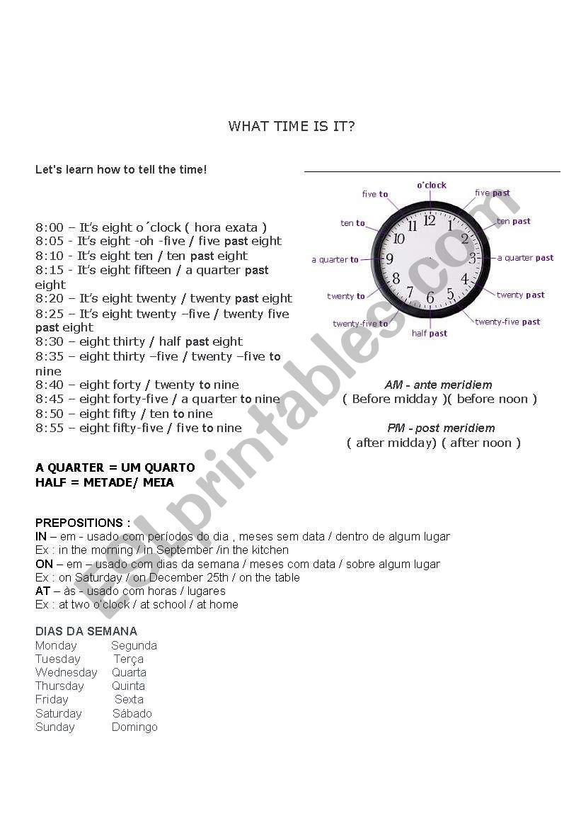 Whats Time? worksheet