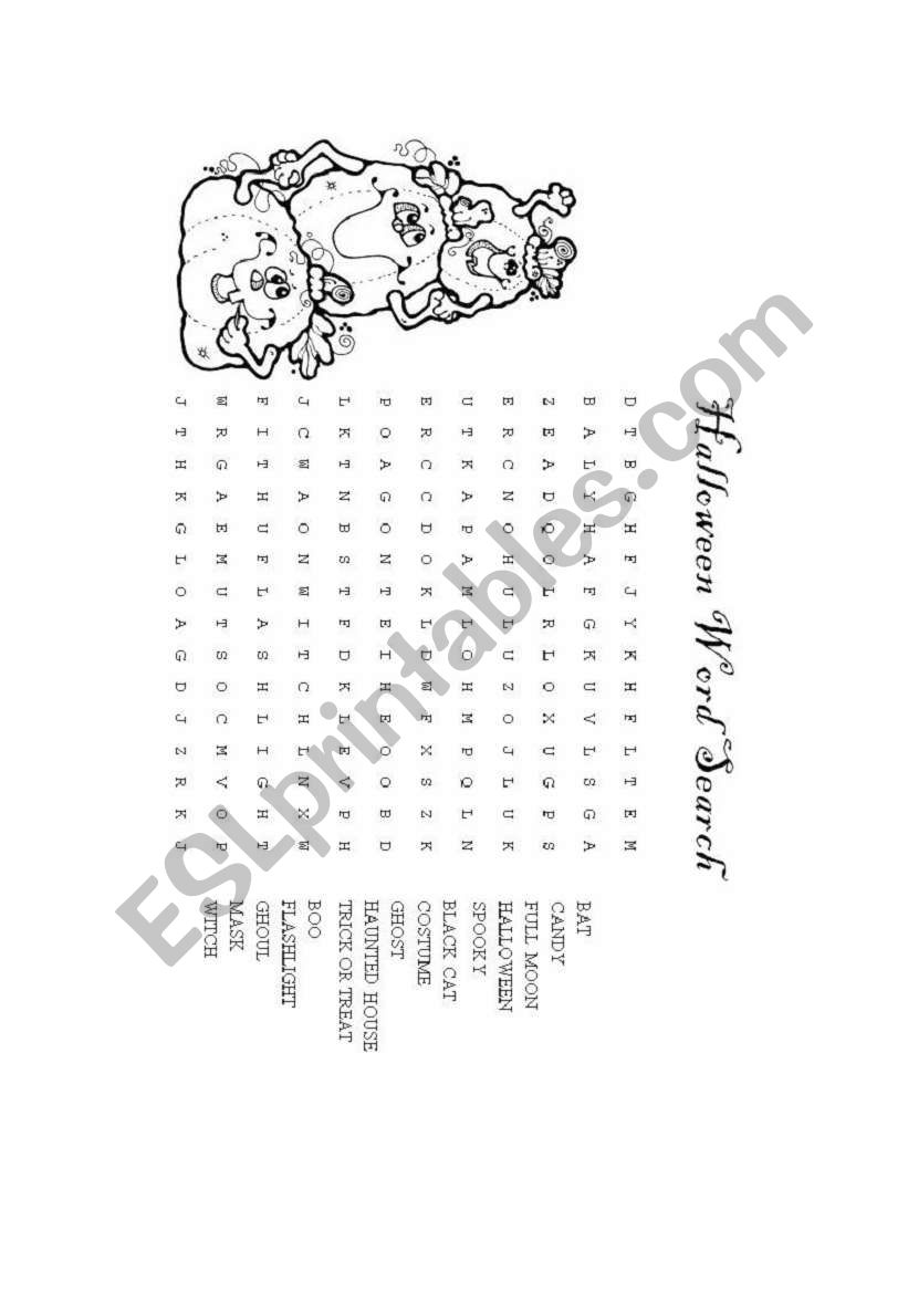 Halloween Wordsearch worksheet