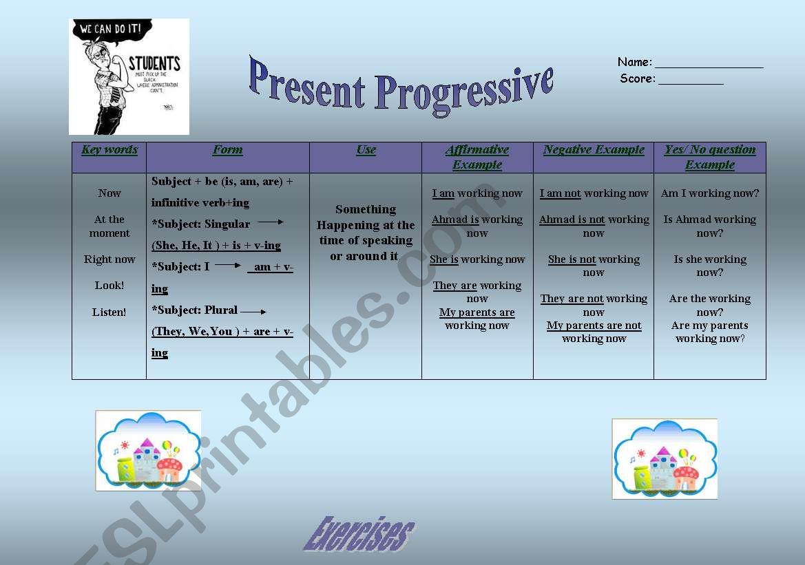 Present Continuous  worksheet