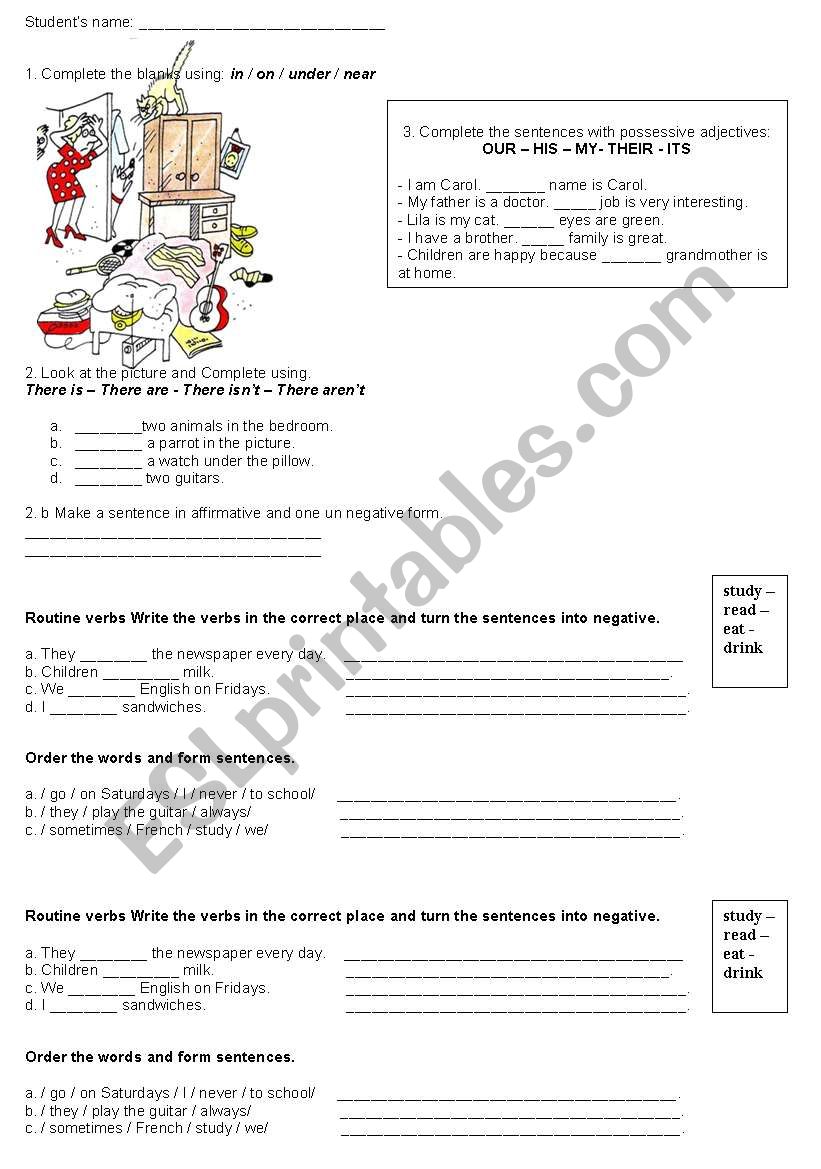 Test  worksheet