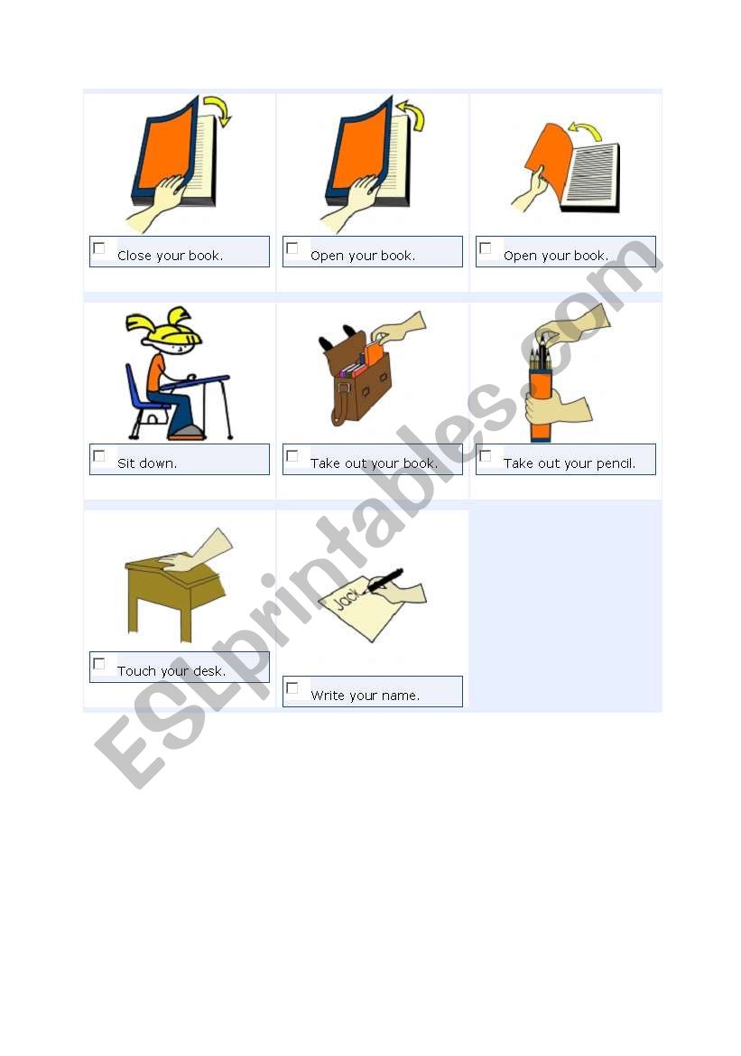 classroom commands worksheet