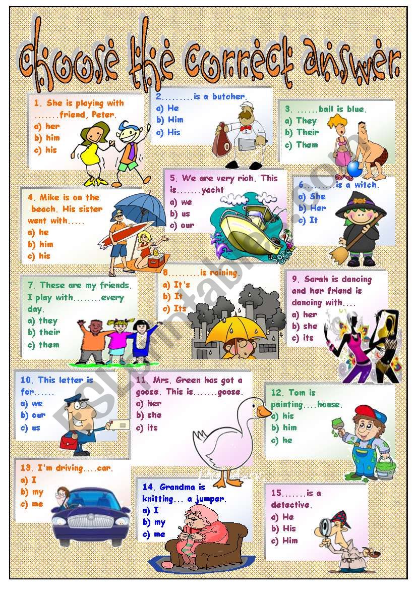 Subject Object And Possessive Pronouns ESL Worksheet By El Samreyah