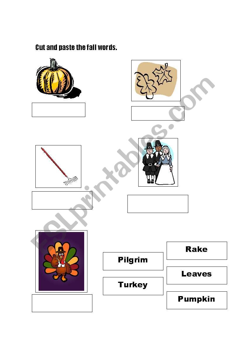 Fall Words worksheet