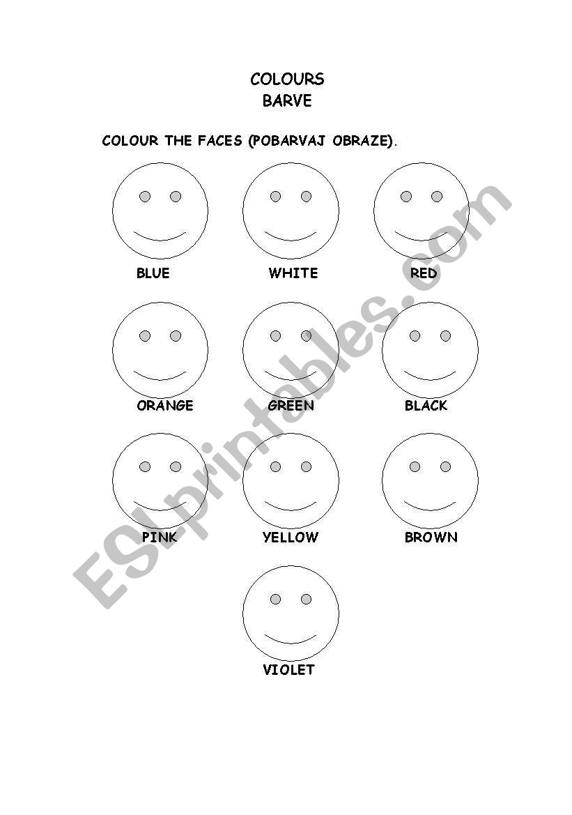 Colours worksheet