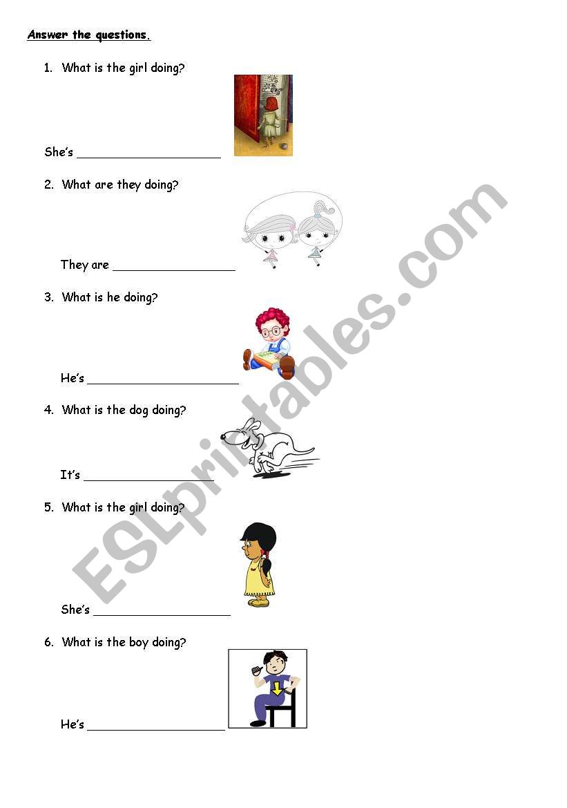 present continuous worksheet