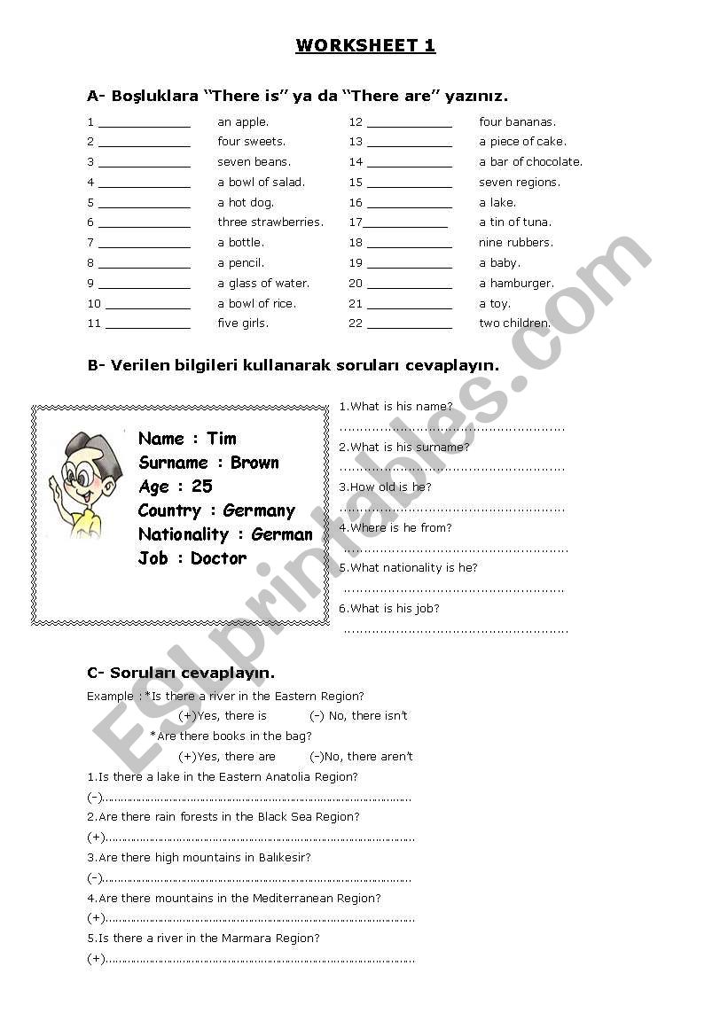 countries worksheet