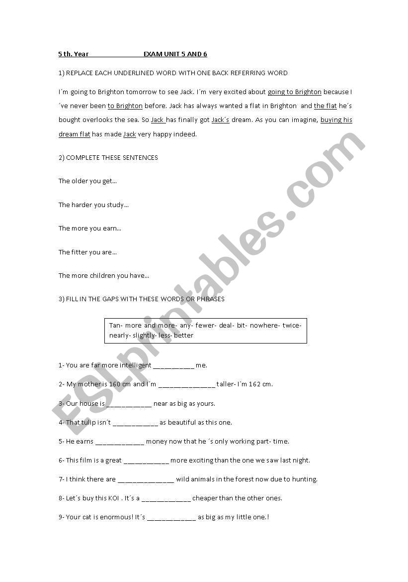 grammar execises worksheet