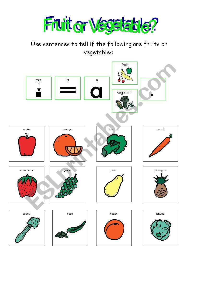 English worksheets: Fruit or Vegetable??