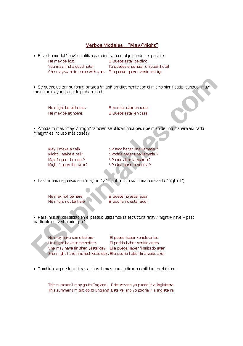 may maight worksheet