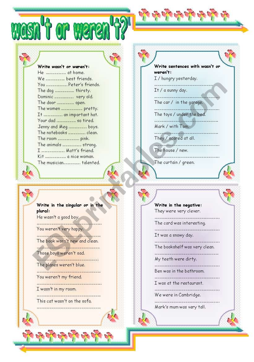 wasn-t-or-weren-t-esl-worksheet-by-sictireala8