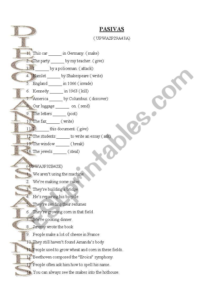 PASSIVE VOICE worksheet