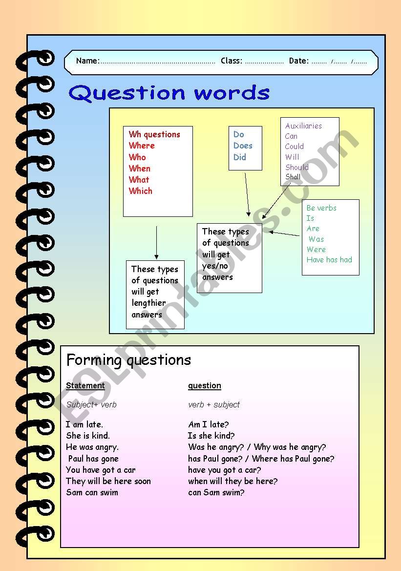 Forming Questions ESL Worksheet By Sskd